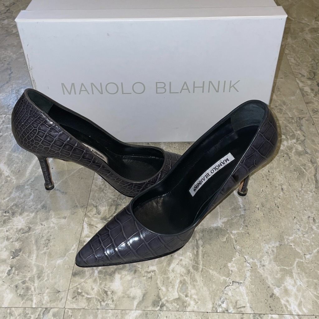 Manolo Blahnik Snakeskin Size 35 Brand New With Box